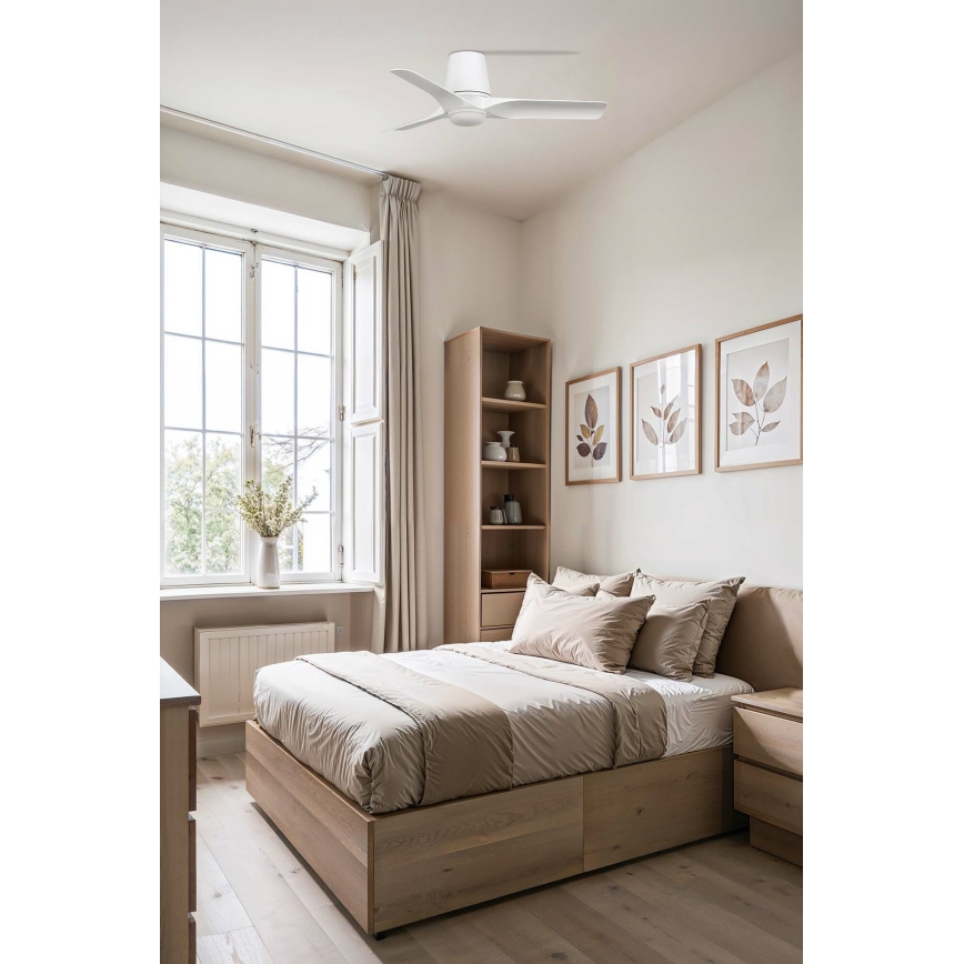 FARO 33826WT-1TW - LED Aptumšojams griestu ventilators HEY TUB S LED/10W/230V 2700/4000/6000K balta d. 90 cm Wi-Fi Tuya + tālvadības pults