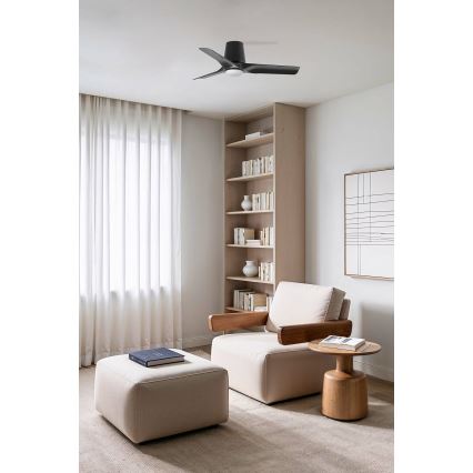 FARO 33827-1TW - LED Aptumšojams griestu ventilators HEY TUB S LED/10W/230V 2700/4000/6000K melna d. 90 cm + tālvadības pults