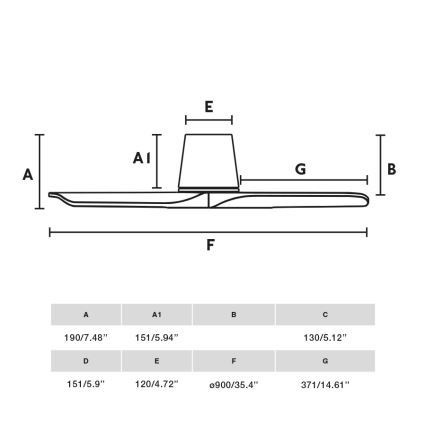 FARO 33827 - Griestu ventilators HEY TUB S melna d. 90 cm + tālvadības pults