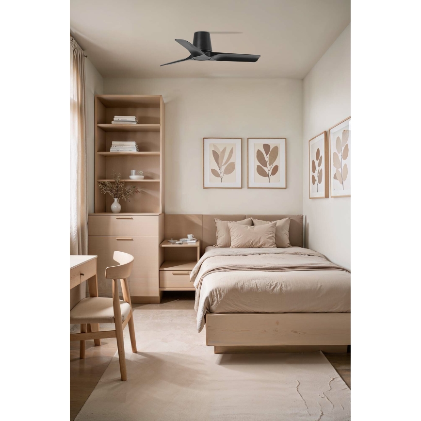 FARO 33827WT - Griestu ventilators HEY TUB S melna d. 90 cm Wi-Fi Tuya + tālvadības pults