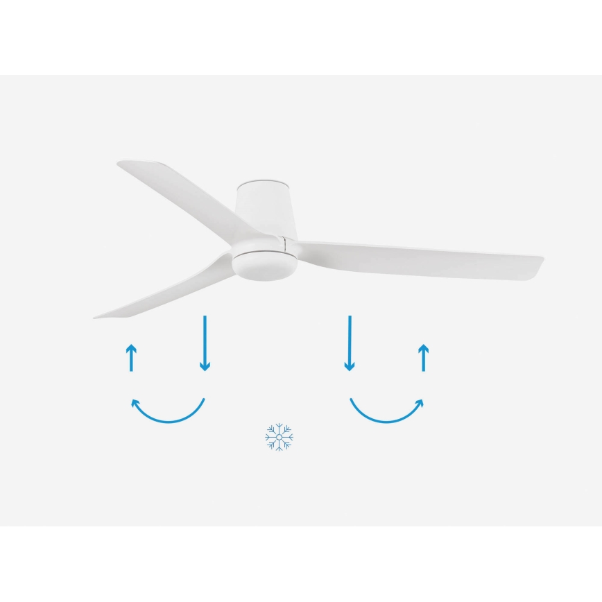 FARO 33828 - Griestu ventilators PUNT TUB M balta d. 130 cm + tālvadības pults