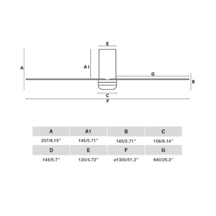 FARO 33828 - Griestu ventilators PUNT TUB M balta d. 130 cm + tālvadības pults