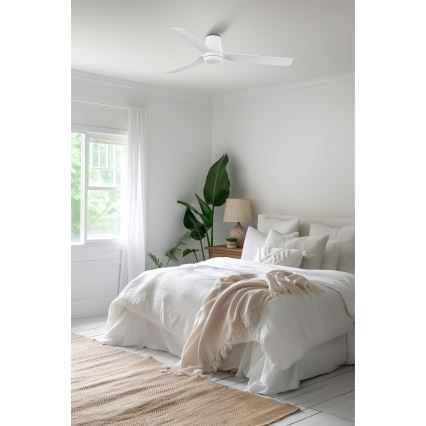 FARO 33828WT - Griestu ventilators PUNT TUB M balta d. 132 cm Wi-Fi Tuya + tālvadības pults