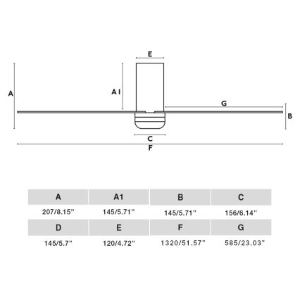 FARO 33828WT - Griestu ventilators PUNT TUB M balta d. 132 cm Wi-Fi Tuya + tālvadības pults
