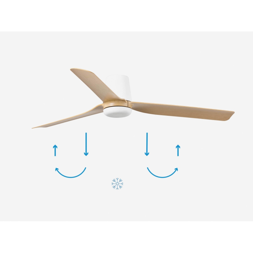 FARO 33829 - Griestu ventilators PUNT TUB M brūna/balta d. 130 cm + tālvadības pults