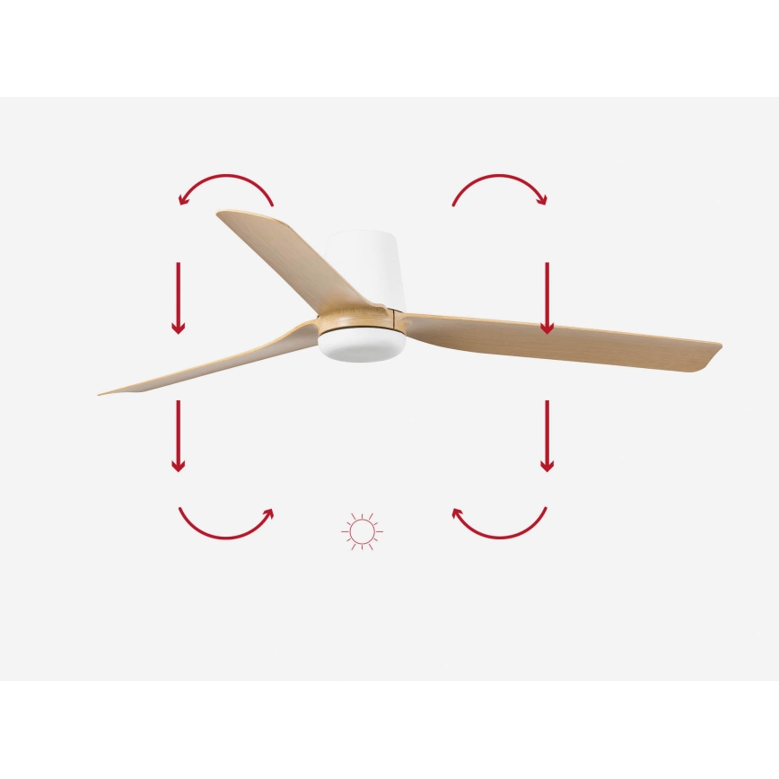 FARO 33829 - Griestu ventilators PUNT TUB M brūna/balta d. 130 cm + tālvadības pults
