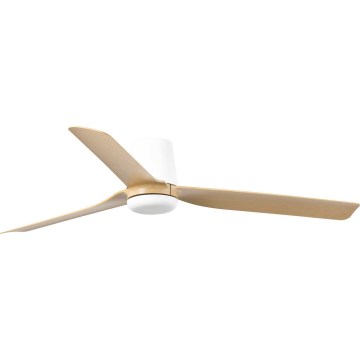 FARO 33829WT - Griestu ventilators PUNT TUB M brūna/balta d. 132 cm Wi-Fi Tuya + tālvadības pults