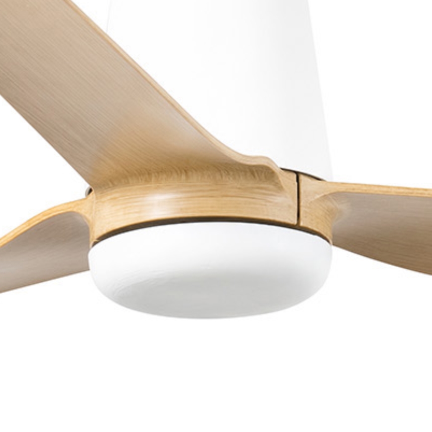 FARO 33829WT - Griestu ventilators PUNT TUB M brūna/balta d. 132 cm Wi-Fi Tuya + tālvadības pults