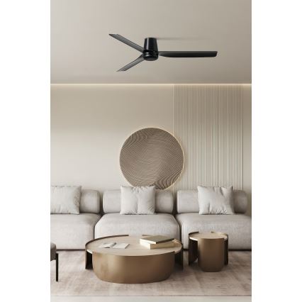 FARO 33830 - Griestu ventilators PUNT TUB M melna d. 130 cm + tālvadības pults