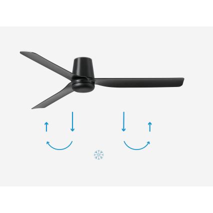 FARO 33830 - Griestu ventilators PUNT TUB M melna d. 130 cm + tālvadības pults