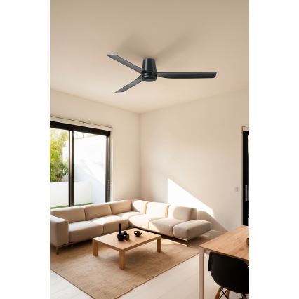 FARO 33830WT - Griestu ventilators PUNT TUB M melna d. 132 cm Wi-Fi Tuya + tālvadības pults