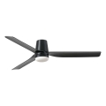FARO 33830WT1S - LED dimmējamais griestu ventilators PUNT TUB M LED/18W/230V 2700/3000/4000K Ø 132 cm melns Wi-Fi Tuya + tālvadība