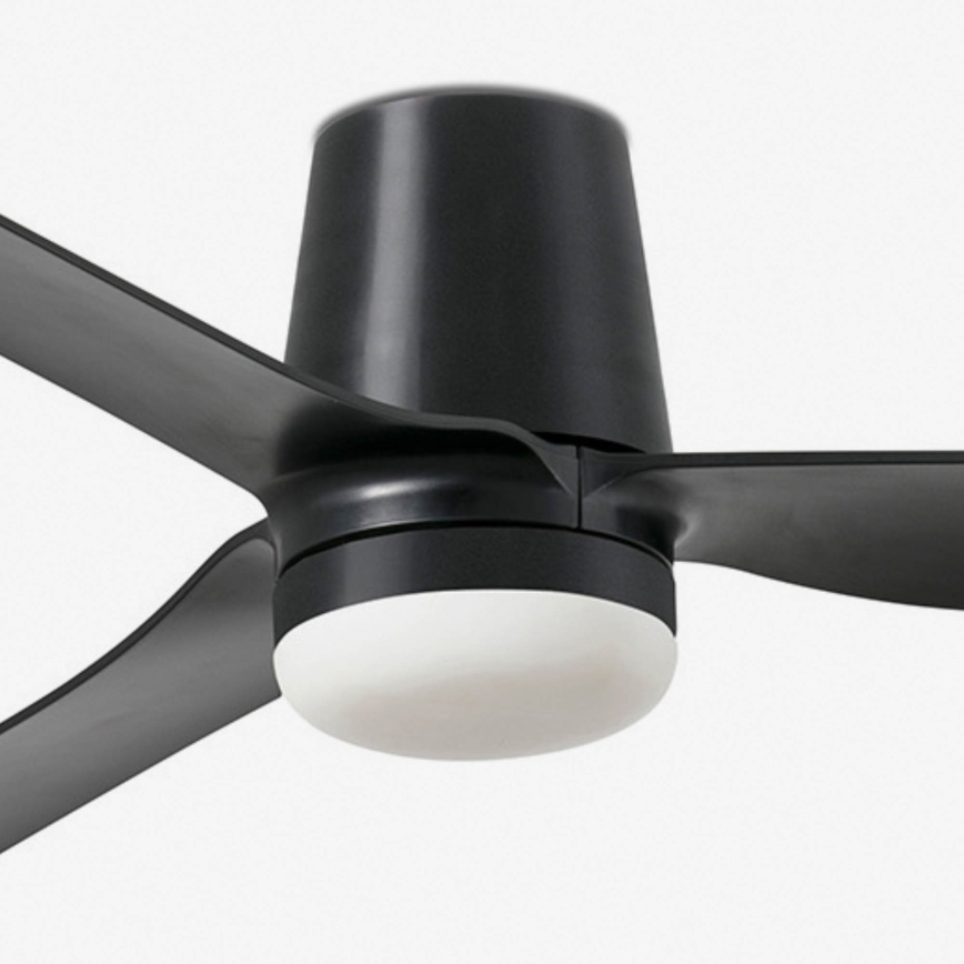 FARO 33830WT1S - LED dimmējamais griestu ventilators PUNT TUB M LED/18W/230V 2700/3000/4000K Ø 132 cm melns Wi-Fi Tuya + tālvadība