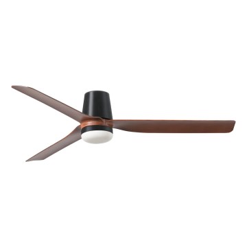 FARO 33831-1TW - LED aptumšojams griestu ventilators PUNT TUB M LED/18W/230V 2700/3000/4000K Ø 130 cm brūns/melns + ar tālvadības pulti