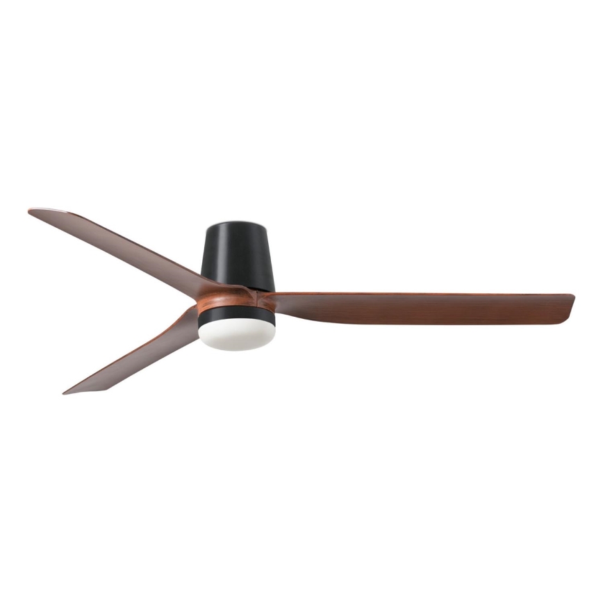 FARO 33831-1TW - LED Aptumšojams griestu ventilators PUNT TUB M LED/18W/230V 3000/4200/6500K d. 130 cm brūna/melna + tālvadības pults