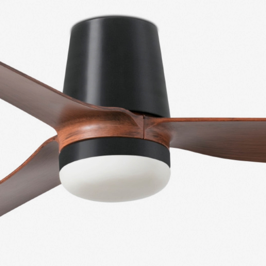 FARO 33831-1TW - LED aptumšojams griestu ventilators PUNT TUB M LED/18W/230V 2700/3000/4000K Ø 130 cm brūns/melns + ar tālvadības pulti