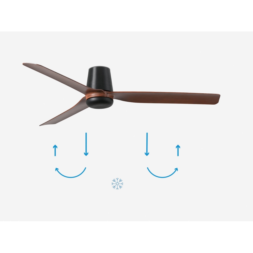 FARO 33831 - Griestu ventilators PUNT TUB M brūna/melna d. 130 cm + tālvadības pults