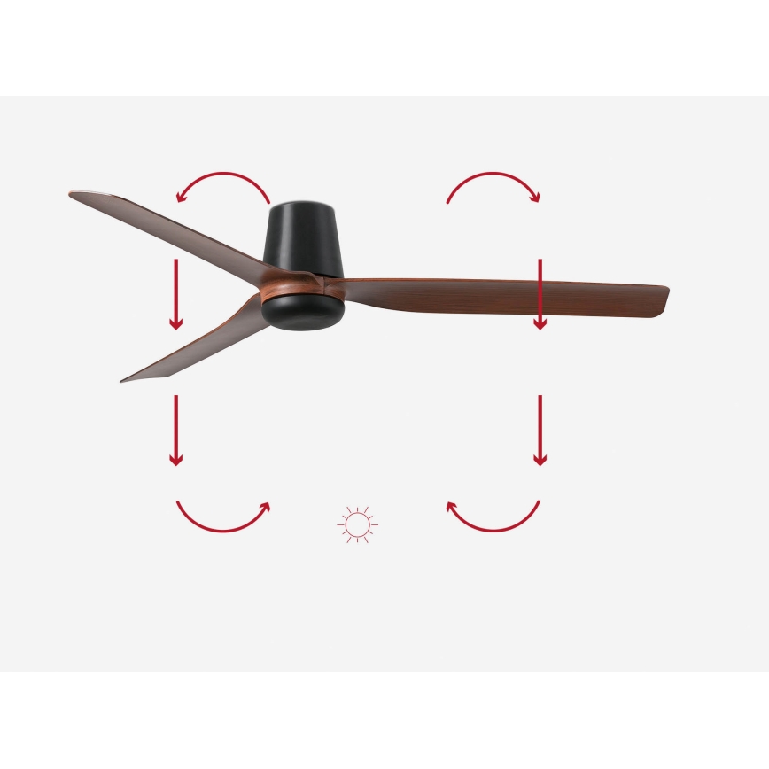 FARO 33831 - Griestu ventilators PUNT TUB M brūna/melna d. 130 cm + tālvadības pults