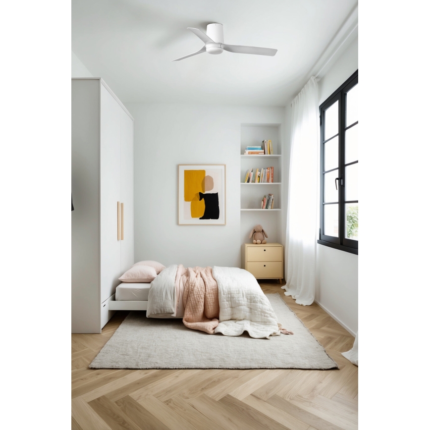 FARO 33832 - Griestu ventilators MINI PUNT TUB S balta d. 90 cm + tālvadības pults