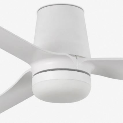 FARO 33832WT-1TW - LED Aptumšojams griestu ventilators MINI PUNT TUB S LED/10W/230V 2700/4000/6000K balta d. 90 cm Wi-Fi Tuya + tālvadības pults