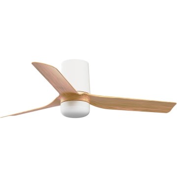 FARO 33833-1TW - LED Aptumšojams griestu ventilators MINI PUNT TUB S LED/10W/230V 2700/4000/6000K d. 90 cm brūna/balta + tālvadības pults