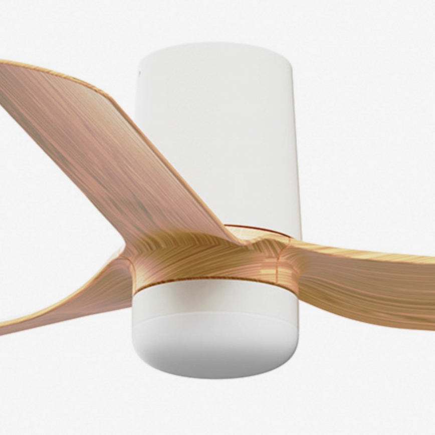 FARO 33833-1TW - LED Aptumšojams griestu ventilators MINI PUNT TUB S LED/10W/230V 2700/4000/6000K d. 90 cm brūna/balta + tālvadības pults