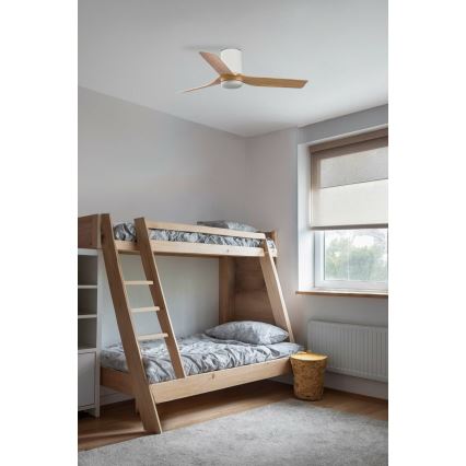 FARO 33833 - Griestu ventilators MINI PUNT TUB S brūna/balta d. 90 cm + tālvadības pults