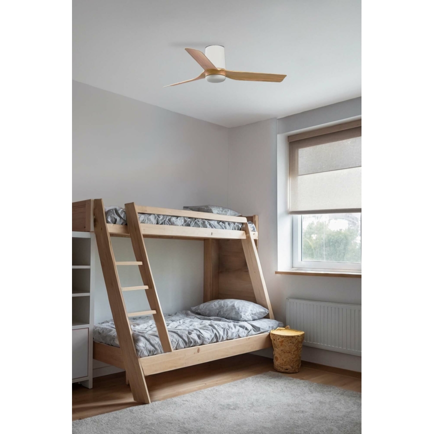 FARO 33833 - Griestu ventilators MINI PUNT TUB S brūna/balta d. 90 cm + tālvadības pults