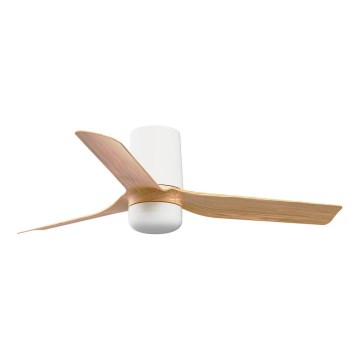 FARO 33833WT-1TW - LED Aptumšojams griestu ventilators MINI PUNT TUB S LED/10W/230V 2700/4000/6000K brūna/balta d. 90 cm Wi-Fi Tuya + tālvadības pults