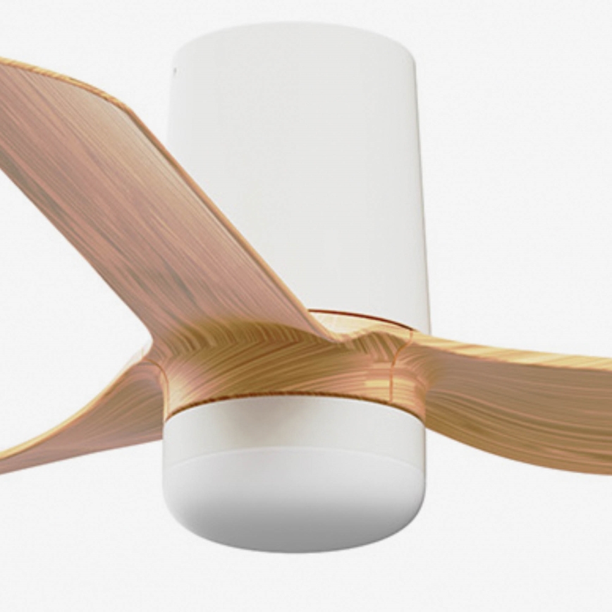 FARO 33833WT-1TW - LED Aptumšojams griestu ventilators MINI PUNT TUB S LED/10W/230V 2700/4000/6000K brūna/balta d. 90 cm Wi-Fi Tuya + tālvadības pults