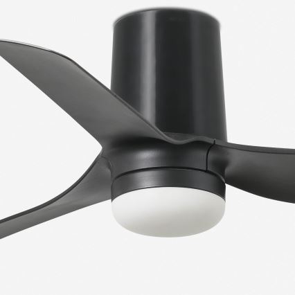 FARO 33834-1TW - Dimējams LED griestu ventilators MINI PUNT TUB/10W/230V 2700/3000/4000K Ø 90 cm melns + tālvadības pults