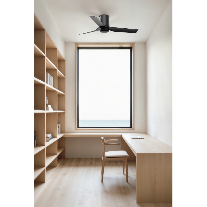 FARO 33834-Griestu ventilators MINI PUNT TUB S melna d. 90 cm + tālvadības pults