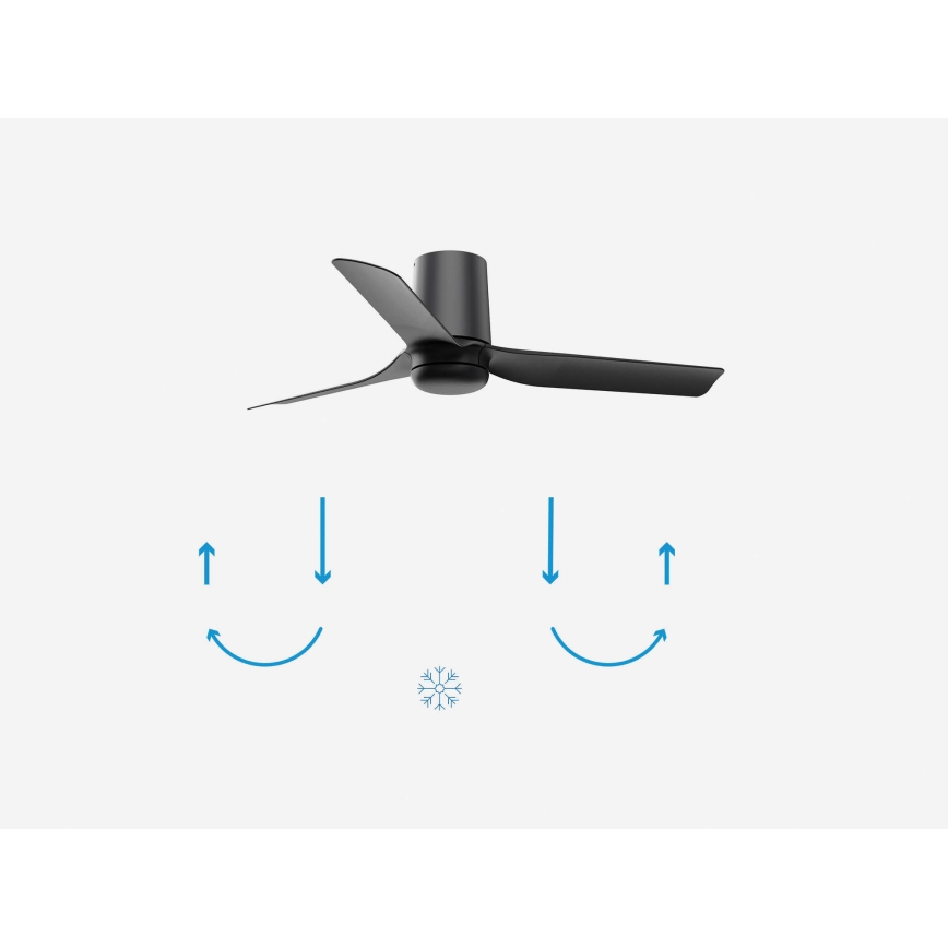 FARO 33834-Griestu ventilators MINI PUNT TUB S melna d. 90 cm + tālvadības pults