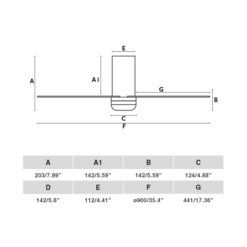FARO 33834-Griestu ventilators MINI PUNT TUB S melna d. 90 cm + tālvadības pults