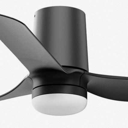 FARO 33834WT-1TW - LED Aptumšojams griestu ventilators MINI PUNT TUB S LED/10W/230V 2700/4000/6000K melna d. 90 cm Wi-Fi Tuya + tālvadības pults
