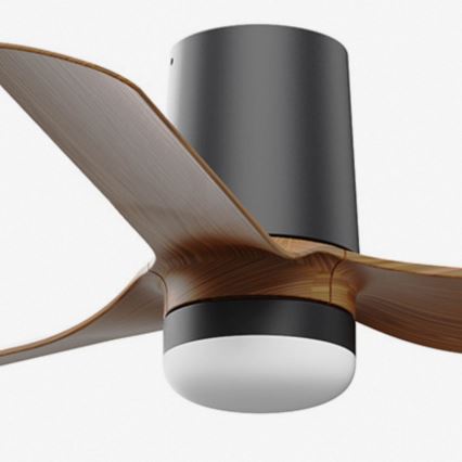FARO 33835-1TW - Aptumšojams LED griestu ventilators MINI PUNT TUB ar 10W LED/230V, 2700/3000/4000K, Ø 90 cm, brūns/melns + tālvadības pults
