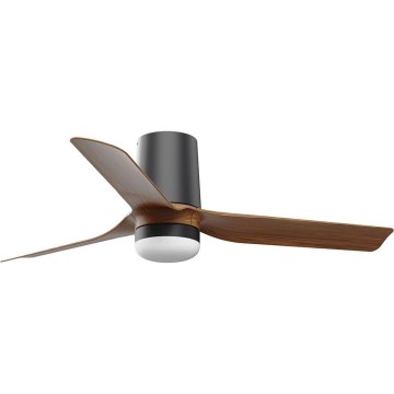 FARO 33835WT-1TW - LED Aptumšojams griestu ventilators MINI PUNT TUB S LED/10W/230V 2700/4000/6000K brūna/melna d. 90 cm Wi-Fi Tuya + tālvadības pults