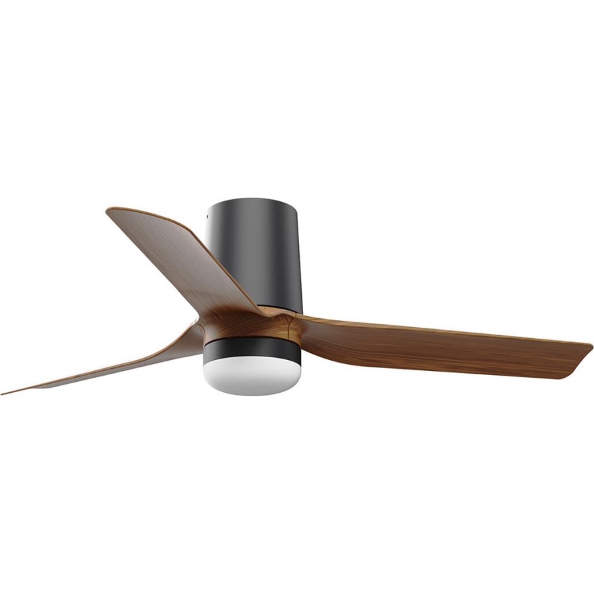 FARO 33835WT-1TW - LED Aptumšojams griestu ventilators MINI PUNT TUB S LED/10W/230V 2700/4000/6000K brūna/melna d. 90 cm Wi-Fi Tuya + tālvadības pults