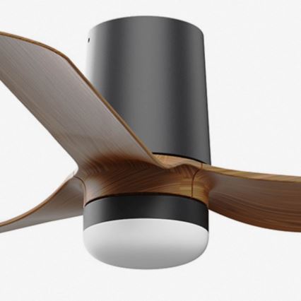 FARO 33835WT-1TW - LED Aptumšojams griestu ventilators MINI PUNT TUB S LED/10W/230V 2700/4000/6000K brūna/melna d. 90 cm Wi-Fi Tuya + tālvadības pults