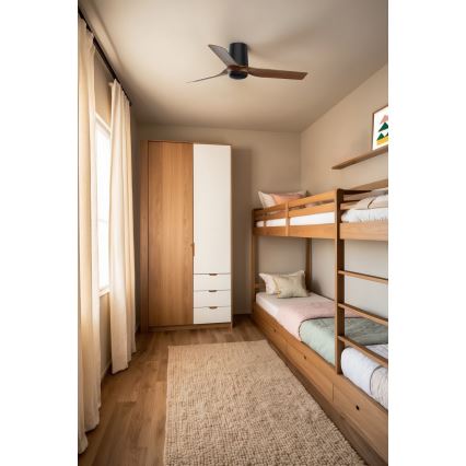 FARO 33835WT - Griestu ventilators MINI PUNT TUB S brūna/melna d. 90 cm Wi-Fi Tuya + tālvadības pults