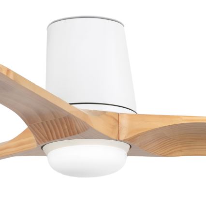 FARO 33836-1TW - LED regulējams griestu ventilators HEYWOOD TUB ar LED/10W/230V 2700/3000/4000K priede/balts Ø 90 cm + tālvadība