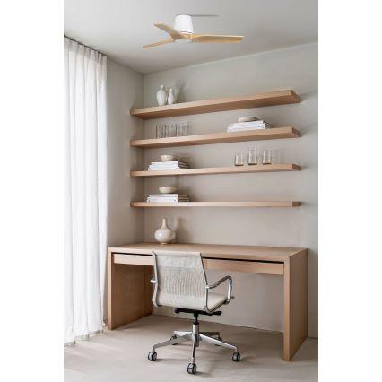 FARO 33836 - Griestu ventilators HEYWOOD TUB S priede/balta d. 90 cm + tālvadības pults