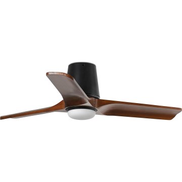 FARO 33837-1TW - LED Aptumšojams griestu ventilators HEYWOOD TUB S LED/10W/230V 2700/4000/6000K priede/melna d. 90 cm + tālvadības pults