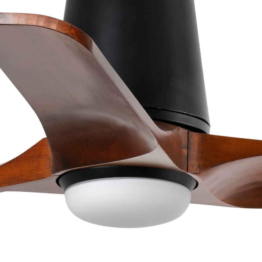 FARO 33837-1TW - LED Aptumšojams griestu ventilators HEYWOOD TUB S LED/10W/230V 2700/4000/6000K priede/melna d. 90 cm + tālvadības pults