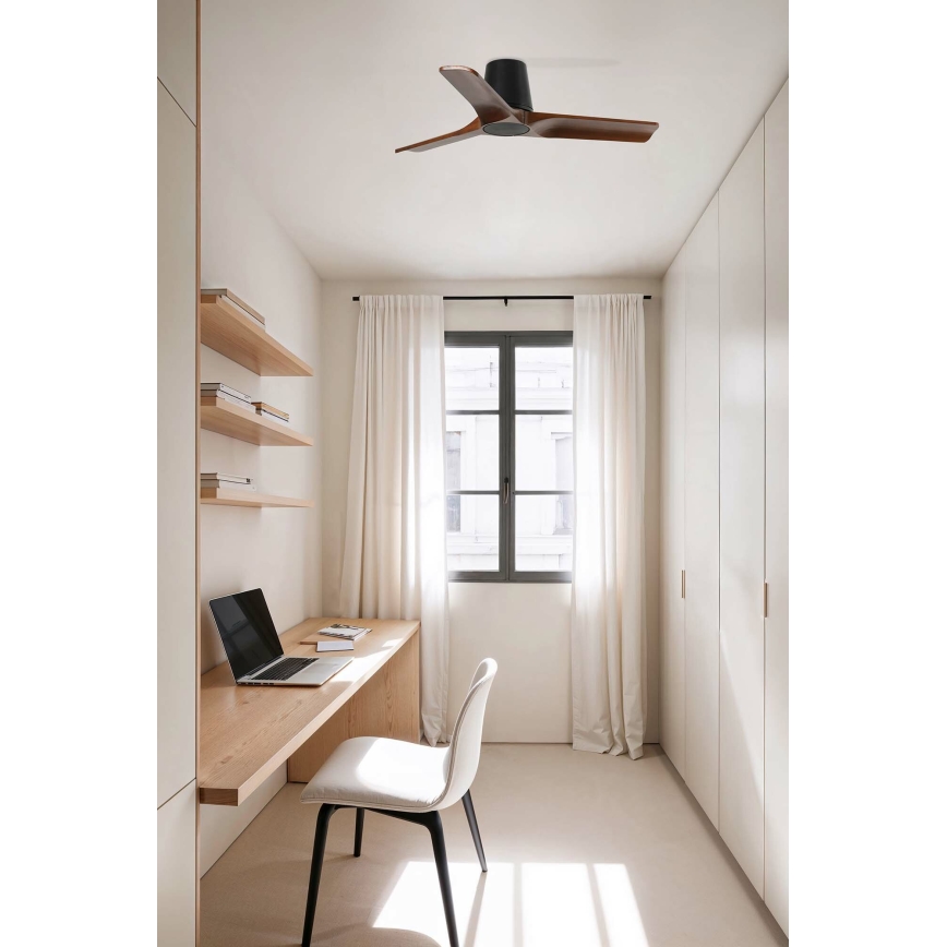 FARO 33837 - Griestu ventilators HEYWOOD TUB S priede/melna d. 90 cm + tālvadības pults