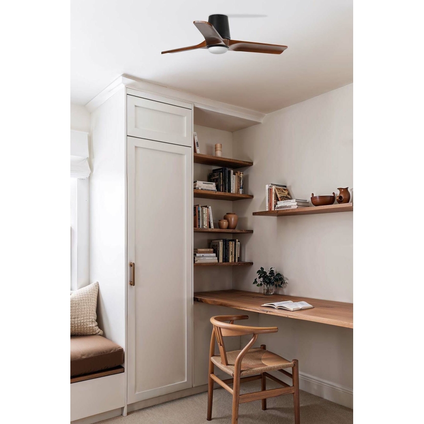 FARO 33837WT-1TW - LED Aptumšojams griestu ventilators HEYWOOD TUB S LED/10W/230V 2700/4000/6000K priede/balta d. 90 cm Wi-Fi Tuya + tālvadības pults