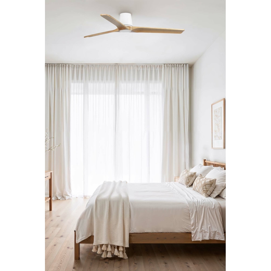 FARO 33838 - Griestu ventilators HEYWOOD TUB L priede/balta d. 132 cm + tālvadības pults