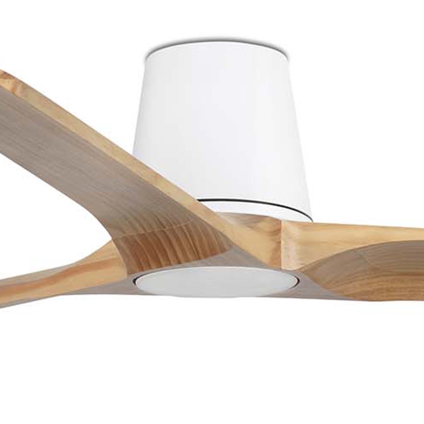 FARO 33838WT - Griestu ventilators HEYWOOD TUB L priede/balta d. 132 cm Wi-Fi Tuya + tālvadības pults