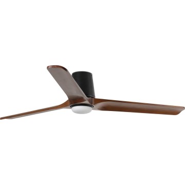 FARO 33839-1TW - LED Aptumšojams griestu ventilators HEYWOOD TUB L LED/10W/230V 2700/4000/6000K priede/melna d. 132 cm + tālvadības pults