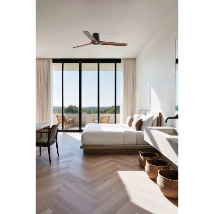 FARO 33839 - Griestu ventilators HEYWOOD TUB L priede/ melns, diametrs 132 cm + tālvadība